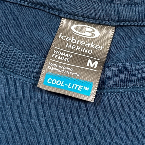 Icebreaker Mira Merino Wool Cool Lite Blue Base Layer L/S T Shirt Womens Medium - Picture 5 of 8